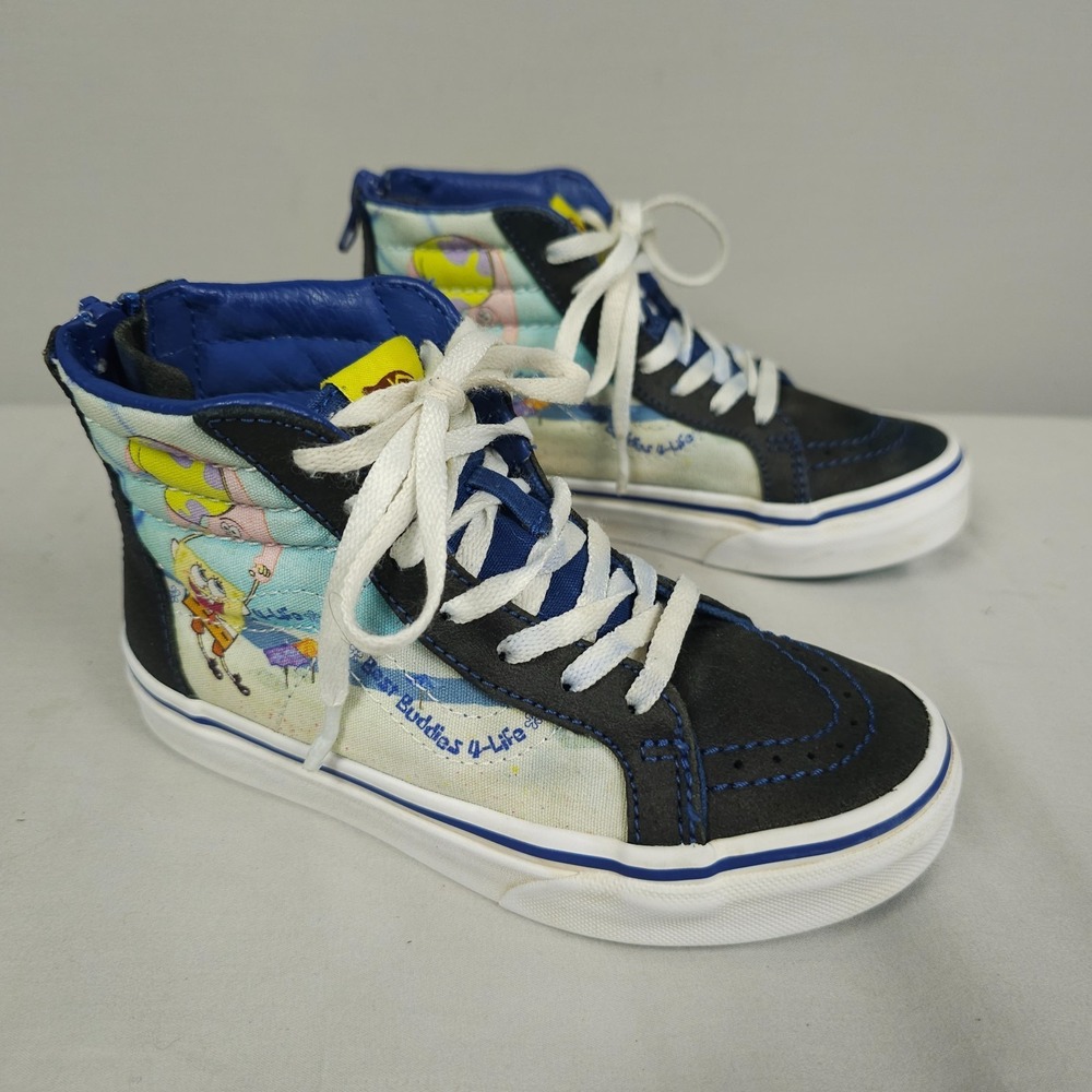 Vans Spongebob Sk8 Hi Shoes Kids Boys Size 13 Lace Up Zip Square Pants Patrick